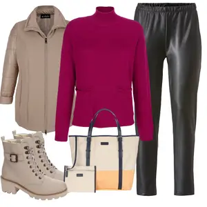 Outfit met Grijs/Groen Gewatteerde Jas "Outfit voor de herfst"