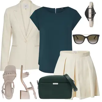 Kurz Outfit mit Beige/Weiß/Gelb/Khaki College Rock/Minirock/Moderne Rock/Schuluniform Rock/Plisseerock Kurzer Faltenrock/Unisex Rock/Musselin Shorts/High Waist Shorts/Leinen-short/Kurze Hose/Baggy Short/Paperbag-Shorts Edited "Perfekt Für Die Freizeit"