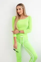 Set with double green neon stripe