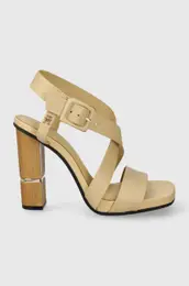 Usnjeni sandali HARDWARE BLOCK HIGH HEEL be barva, FW0FW07016