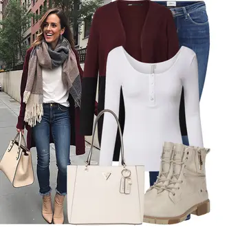 Na Procházku Outfit s Modrá/Tmavě modrá/Světle modrá Kožená bunda/Push up Džín/Zimní bunda/Džíny s Nízkým Sedem/Džín s Nízkým Pasem/Kožené Boty/Slim Fit Džíny Only "Módní jarní outfit"Look: Jízda na koni, Volný čas, Na Procházku, Apres ski