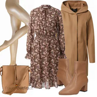 Elegante Outfits Schmal mit Braun Strickkleid Freebird "Elegantes Winter Outfit"