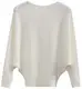 MAKARTHY Gestreifter Damen-Pullover, Fledermausärmel, gestrickt, Dolman-Pullover, Tops, A-weiß, Einheitsgröße