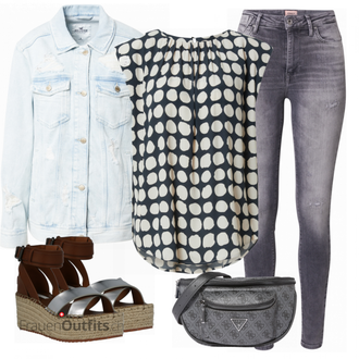 Outfit mit Grau Casual Top someday "Sommerliche Bekleidung"