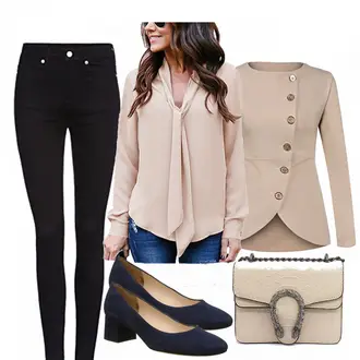Outfit mit Schwarz High Heel UNISA "Katy"