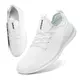 FUJEAK Herren Walkingschuhe Turnschuhe Fitnessstudio Sportschuhe Sneaker Running Tennis Schuhe Freizeit Straßenlaufschuhe Fashion Leichtgewichts Atmungsaktiv Schlüpfen Schuhe Weiß 43 EU