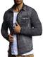 Leif Nelson Herren Strick-Jacke-Hemd Vintage Jeans-Hemd für Männer Slim-Fit Langarm Freizeit Jacke-Hemd Verwaschen Casual LN3560; Größe L, Schwarz