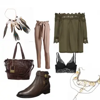 Party Outfits Hippie mit Dunkelbraun/Braun AWAYTR "BohemianGirl"Look: Hippie, Boho