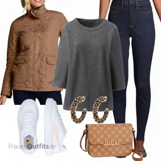 Outfit mit Braun Schmuck HALLHUBER "Toller Look für den Frühling"