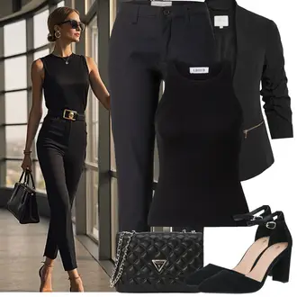 Sommer Outfits Casual, Edel mit Schwarz Mantel/Blazerjacke/Blusenblazer/Boyfriend Blazer/Lässiger Blazer/Lederjacke/Eleganter Blazer/Kurzblazer/Lederjacke für Männer/Smoking Blazer Vila, Schwarz/Braun/Weiß/Orange Umhängetasche/Geflochtene Tasche/Clutch/Schultertasche/Brieftasche/Kleine Tasche/Schulranzen/Schultertasche Guess, Schwarz/Rosa/Dunkelblau/Braun Sandalen Mit Blockabsatz/Bequemer Pump/Hochfrontpump/Mary Jane Schuh/Slingpump/Spangenschuh/T-steg Pump About You "Frühling outfit"Look: Uni, Rap, Edel, Classic, Business, Schick, Büro, Burlesque, Coole, Disco, Elegant, Extravagante, Premium, Vintage, Französische, Old Money