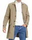Feziakuk Herren Trenchcoat Einreihig Lang Mantel Leichter Revers Herbst Winter Jacke Übergangsjacke, Khaki M