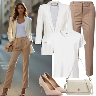 Basic Outfit sa Bijela Majica za plažu/Majica za plažu/Majica kratkih rukava/Majica s printom/Print majica/Komplet košulje/Majica za trudnice/Otmjena majica/Ležerna majica/Sportska majica/Top za plažu Alpha Industries "Uredski outfit"
