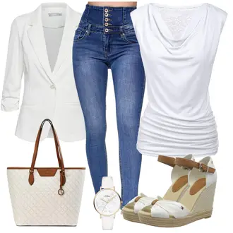 Mit Perlen Outfit mit Grau Blazerjacke/Lederjacke für Männer/Lässiger Blazer/Boyfriend Blazer/Blusenblazer/Kurzblazer/Lederjacke/Eleganter Blazer/Baumwoll ­Blazer Fransa "Business Look Für Damen"
