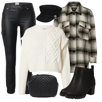 Outfit mit Schwarz Chelsea Boot/Lederjacke/Leder Stiefelette/Gefütterte Stiefelette/Gummistiefelette Only "Frühlings Outfit"