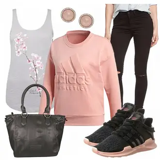 Outfit mit Blau Sneaker Jack & Jones "adidas"