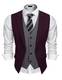 COOFANDY Herren Weste Anzugweste V-Ausschnitt Ärmellose Western Weste Slim Fit Klassische Herren Anzug Weste Business Freizeit Hochzeit Rot M
