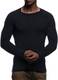 LEIF NELSON Herren Strickpullover Basic Rundhals Crew Neck Sweatshirt Langarm Sweater Feinstrick LN20729, Größe M, Schwarz