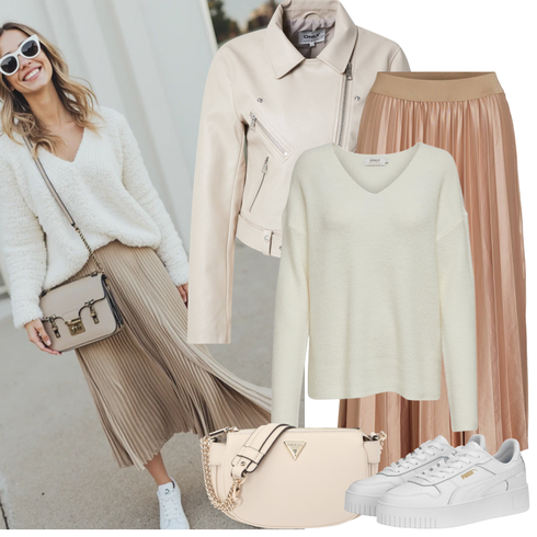 Comment poter Marron/Doré/Beige/Violet Jupe Moderne/Jupe Italienne/Jupe longue/Jupe Chrétienne/Jupe Maxi Vintage/Jupe de Bureau de Mariage Civil/Jupe Longue/Jupe Mi-mollet/Jupe d'Invité de Mariage/Jupe mi-longue/Jupe Plissée/Pantalon Grande Taille/Robe Grande Taille Vila avec Beige/Kaki/Marron Manteau/Veste de Motard/Veste Courte/Veste Courte/Veste en Simili Cuir/Veste avec Zip Latéral/Veste en Cuir/Veste de Moto Only