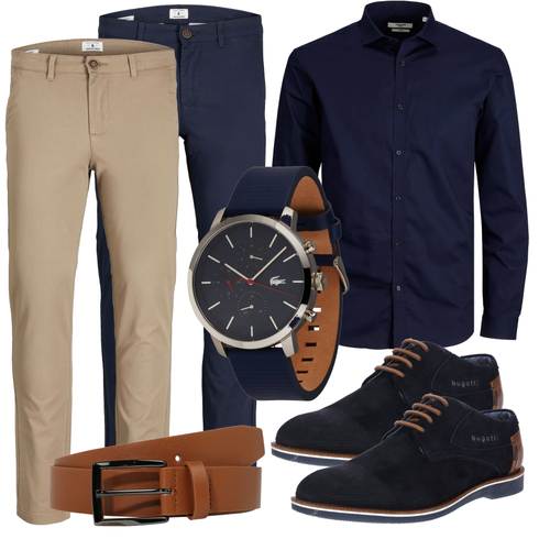 DunkelBlau/Blau Business Hemd/BusinessHemd/Hemdbluse Jack & Jones kombinieren
