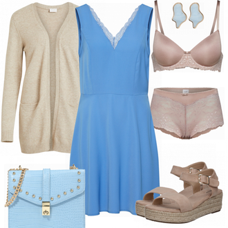 Outfit mit Beige Bh Calida, Beige Unterhose Calida "Vero Moda"