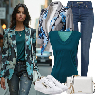 Outfit met wit/Crème/Donkergroen Sneaker met gaatjesmotief/Zomer sneaker/Skateschoen/Smalle sneaker/Lage Sneaker/Vintage Sneaker Lacoste "Perfecte look voor de Bauro"