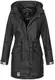 Navahoo Damen Softshell Jacke Winterjacke wasserabweisend Outdoor lang B678 [B678-Deik-Schwarz-Gr.M]