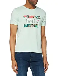 Tommy Hilfiger Herren Hawaiian Flag Tee T-Shirt, Oxygen, M