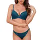 SHEKINI Push Up BH Set,Damen Bügel BH Set Spitze BH und Slip Nicht Abnehmbarer Bra Panty Lingerie Unterwäsche mit Hakenverschluss und Verstellbare Träger, Farbe: Dunkelgrün, Size 34C