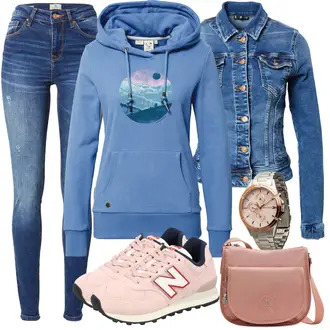 574 Outfit s Růžová Běžecká bota New Balance "Stylový look na jaro"
