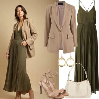 Outfity pro svatební hosty Elegantní, Sportovní s Béžová Sandál Na Širokém Podpatku/Sandál Na Podpatku/Espadrilka na Podpatku/Platform Sandal/Bota s Platformou/Sandál s podpatkem/Přezková bota/Letní Bota Kazar "Letní oblečení"Look: Bad Taste, Klasické, Elegantní, Cool, Disko, Italský, Krásný, Skromné, Vintage