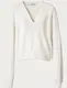 Crème Col en V Pulls en Tricot pour Femme