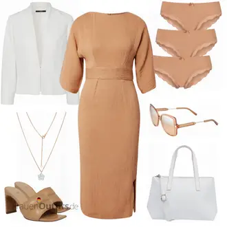Elegante Outfits Große Größen mit Braun Kleid Große Größe Closet London "Eleganter Businesslook"