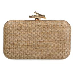 Vintage Straw Woven Evening Bag, Fashion Chain Clutch Purse, Women' Handbag For Wedding Party Prom Banquet - Perfect For Carnival Mardi Gras