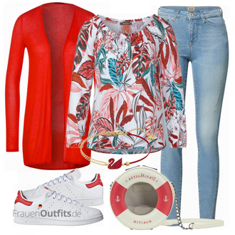Outfit mit Blau/Hellblau/Braun Lederjacke/High Waist Jeans/Jeans mit Schlitz/Push up Jeans/Schlupfjeans/Leder Schuhe/Herren Lederjacke Only "Outfits für jeden Tag"
