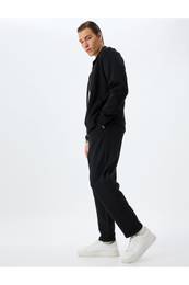 Sweatpants with Waist Tie and Pocket Detail, Cotton Blend