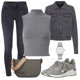 Herbst Outfit mit Dunkelblau/Grau Lederjacke/Biker Jeans/Sportschuhe/Regular-Fit Jeans/Slim Fit Jeans/Leder Schuhe/Sweatjeans/Thermojeans/Herren Lederjacke/Winterjacke/Jeansjacke/Jacke Mit 3/4 Ärmel/Jacke mit Seitlichem Reißverschluss/Merinojacke/Kurze Jeansjacke/Frühlingsjacke/Nachhaltige Jacke/Übergangsjacke/Uniformjacke Noisy may "Toller Look für die Freizeit"