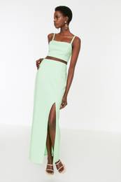 Mint Detailed Top-Upper Set