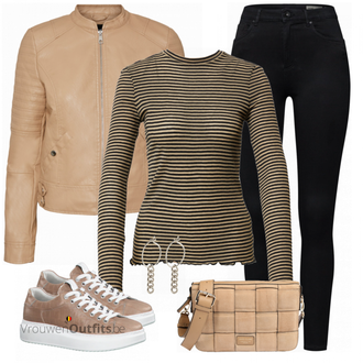 Outfit met beige Sneaker Tamaris "Mooie lente outfit"
