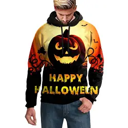Generic Mann-Sweatshirt, das Langarm-Halloween-Pullover-Oberteil näht Herren Strickjacke