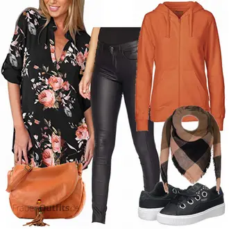 Standesamt Outfit Winter Gast mit Grau/Rosa/Lila Loop Schal/Tuch Fashion "Lässiger Freizeit Look"