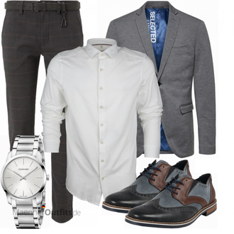 Business Outfits mit Grau Anzug Selected "Casual Business Outfit"