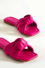 Capone Flat Heeled Women's Fuchsia Slippers