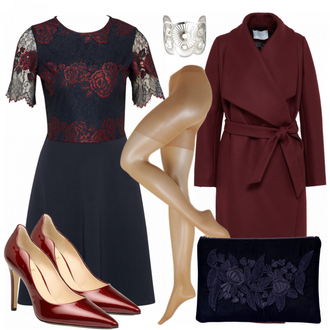 Outfit mit Rot High Heel Högl "Style"