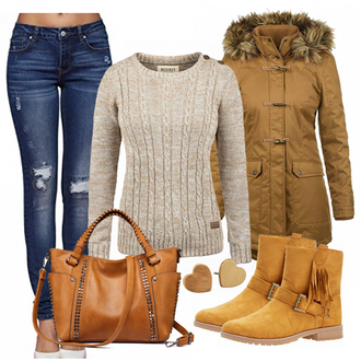 Wasserdicht Outfit mit Braun/Khaki Bundeswehr Parka/Winterjacke/Parka-übergangsjacke/Winter Parka Desires "Citygirl"