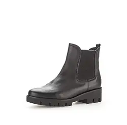 Gabor Damen Chelsea Boots, Frauen Stiefeletten,Wechselfußbett,Komfortable Mehrweite (H),Stiefel,Bootee,Booties,schwarz (Micro),37.5 EU / 4.5 UK