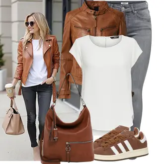 Outfit sa Smeđa/Narandžasta Kaput Maze "Lijepi proljetni outfit"
