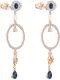 Swarovski Ohrhänger ''''Symbol'''' perlweiß / blau / rosegold / transparent