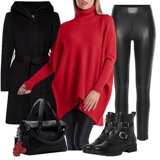 Outfit mit Schwarz/Dunkelblau Wintermantel Wollmantel/Kaschmir Mantel/Wollfleece Mantel/Lodenmantel/Kapuzenmantel/Midi Mantel ESPRIT "Modischer Look für den Herbst"