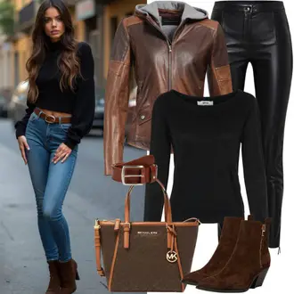 Party Outfits Rockige mit Schwarz Lederhose/Leggings Lederoptik/Lederlegging/Lederimitathose/Lack Legging/Latex Leggings/Leggings mit Schlitz/Slinkyhose Mauritius "Alltagsoutfit"Look: Classic, Wetlook, Techno, Rockige