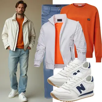 Laufen Outfit mit Hellblau/Blau Formelles Hemd/Lederjacke für Männer/Mom Jean/Loose fit Jeans/Wide Leg Jean/Dad Jeans Carhartt "Cooles Outfit"Look: Freizeit, Laufen